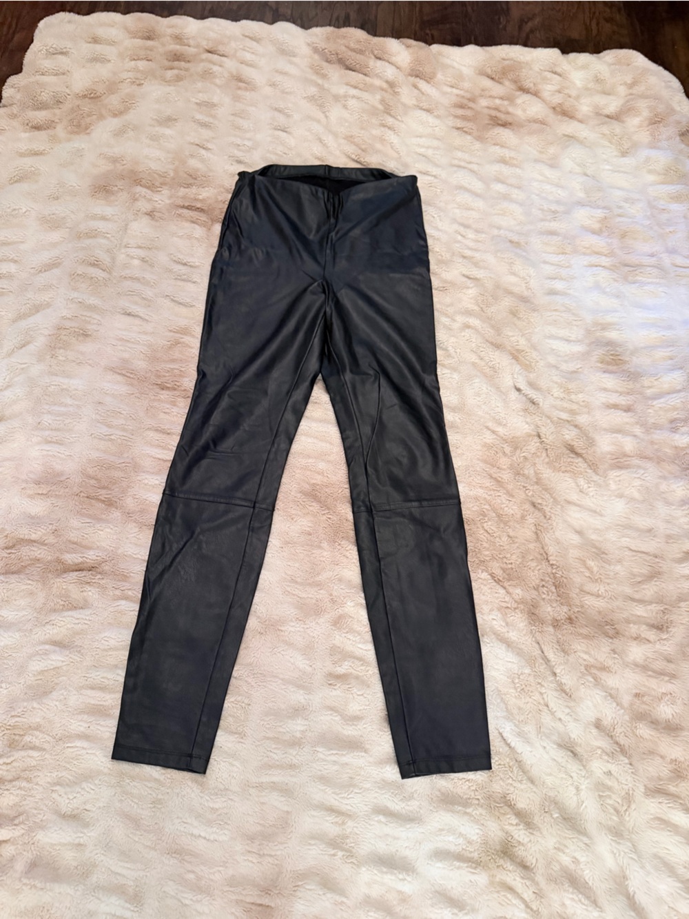 Good American Black Faux Leather Leggings